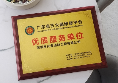 开云球赛中国有限公司荣获广东省灭火器维修服务平台“优质服务单位”荣誉证书